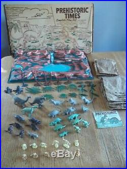 1957 MARX Prehistoric Times Playset #3390 in C-7.5 Box withDividers and Bags