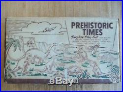 1957 MARX Prehistoric Times Playset #3390 in C-7.5 Box withDividers and Bags