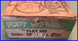 1958 MARX FORT MOHAWK PLAYSET #3751 SERIES 500/S COMPLETE WithBOX RARE