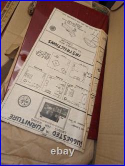 1959 MARX METAL SUBURBAN COLONIAL DOLL HOUSE PLAY SET With BOX INSTRs FURN. DISNEY