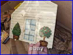 1959 MARX METAL SUBURBAN COLONIAL DOLL HOUSE PLAY SET With BOX INSTRs FURN. DISNEY