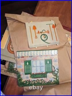 1959 MARX METAL SUBURBAN COLONIAL DOLL HOUSE PLAY SET With BOX INSTRs FURN. DISNEY