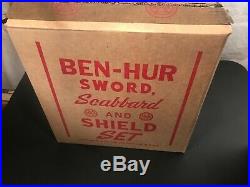 1959 Marx Ben Hur Two Swords, Scabbards & Shields Toy Playset Mint in Box