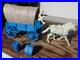 1959 Marx Blue Wagon withTan Top & driver Wagon Train Gunsmoke western playset