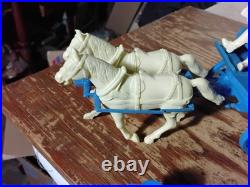 1959 Marx Blue Wagon withTan Top & driver Wagon Train Gunsmoke western playset