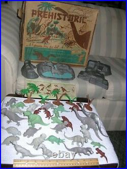 1959 Marx Prehistoric Times Play Set Dinosaurs 3394 Box Booklet Magic Marxie Toy