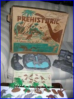 1959 Marx Prehistoric Times Play Set Dinosaurs 3394 Box Booklet Magic Marxie Toy