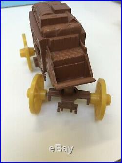 1959 Marx Wells Fargo Playset Stage Coach, Matching Brown Hitch/ Bag