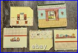 1960 Marx Suburban Colonial Metal Doll House in Box w Furniture & Acc inc Disney