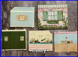 1960 Marx Suburban Colonial Metal Doll House in Box w Furniture & Acc inc Disney