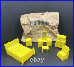 1960 Marx Suburban Colonial Metal Doll House in Box w Furniture & Acc inc Disney