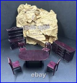 1960 Marx Suburban Colonial Metal Doll House in Box w Furniture & Acc inc Disney