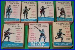 1960's Marx 132 Warriors of the World WW1 French Soldiers. 7/8 withCards & Boxes