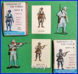 1960's Marx 132 Warriors of the World WW1 French Soldiers. 7/8 withCards & Boxes