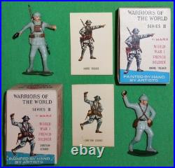 1960's Marx 132 Warriors of the World WW1 French Soldiers. 7/8 withCards & Boxes