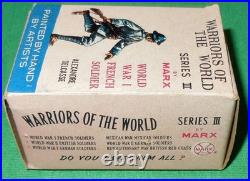 1960's Marx 132 Warriors of the World WW1 French Soldiers. 7/8 withCards & Boxes