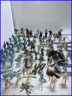 1960's Marx Sears Mixed Lot Blue And Gray, Horses Figures, Over 100 Pieces