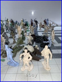 1960's Marx Sears Mixed Lot Blue And Gray, Horses Figures, Over 100 Pieces