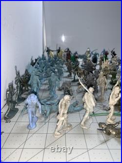 1960's Marx Sears Mixed Lot Blue And Gray, Horses Figures, Over 100 Pieces
