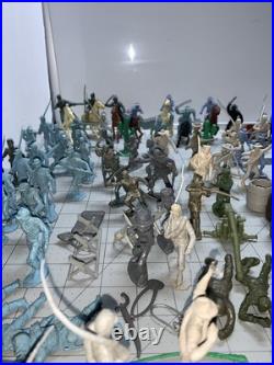 1960's Marx Sears Mixed Lot Blue And Gray, Horses Figures, Over 100 Pieces