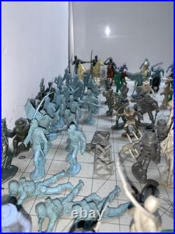 1960's Marx Sears Mixed Lot Blue And Gray, Horses Figures, Over 100 Pieces