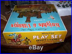 1960's Marx Toys Miniature Play Set Knights & Vikings in original box Hong Kong