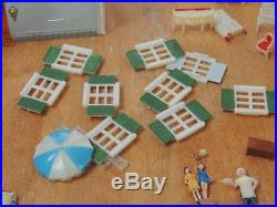 1960's RARE Marx Doll House See & Play Miniature Doll House withpeople, furniture+
