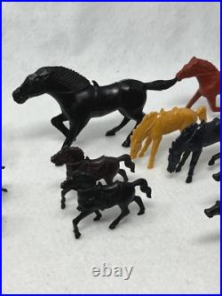 1960's Roy Rogers Herd of Horses Marx Playset Figures (LOT of 18 Toy Horses!)