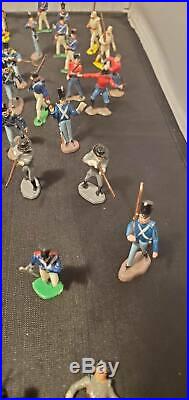 1960's Vintage 80 Pieces Marx Miniature Border Battle Playset Alamo Lot RARE