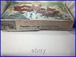 1960's Vintage Marx Fort Apache Playset 3681 In Box. MOSTLY COMPLETE