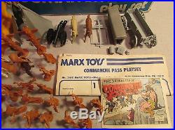 1960's marx boxed playset comanche pass mountain wagon troopers indians teepee