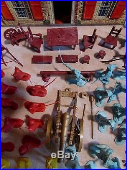 1960's marx playset boxed 54mm revolutionary war army soldiers redcoats 1776