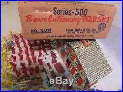 1960's marx playset boxed 54mm revolutionary war army soldiers redcoats 1776