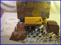 1960's marx playset boxed 60mm rin tin tin fort apache cowboy indian troopers