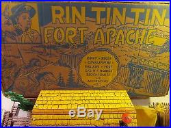 1960's marx playset boxed 60mm rin tin tin fort apache cowboy indian troopers
