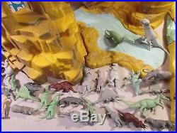1960's marx playset boxed prehistoric mountain dinosaurs one million b. C