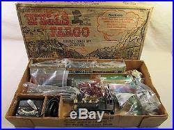1960's playset marx boxed western tales wells fargo train set tin building 54mm