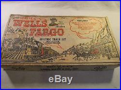 1960's playset marx boxed western tales wells fargo train set tin building 54mm