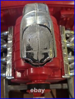 1960s MARX 24 BIG RED HOT ROD Battery Operated T Bucket Toy Car WORKING with BOX