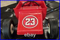 1960s MARX 24 BIG RED HOT ROD Battery Operated T Bucket Toy Car WORKING with BOX