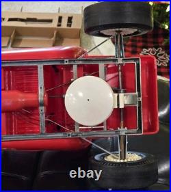 1960s MARX 24 BIG RED HOT ROD Battery Operated T Bucket Toy Car WORKING with BOX