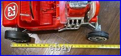 1960s MARX 24 BIG RED HOT ROD Battery Operated T Bucket Toy Car WORKING with BOX