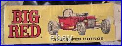 1960s MARX 24 BIG RED HOT ROD Battery Operated T Bucket Toy Car WORKING with BOX