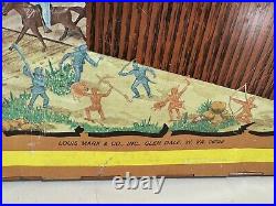 1960s MARX CARRY-ALL ACTION FORT APACHE PLAY SET #4685 w SOLDIERS INDIANS HORSES