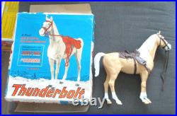 1960s MARX JOHNNY WEST THUNDERBOLT HORSE With ACCESSORIES WithORIGINAL BOX -COMPLETE 1960s MARX JOHNNY WEST THUNDERBOLT HORSE With ACCESSORIES WithORIGINAL BOX -COMPLETE