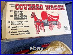 1960s MARX Johnny West COVERED WAGON, Horse & Harnass & Original Box Play Set