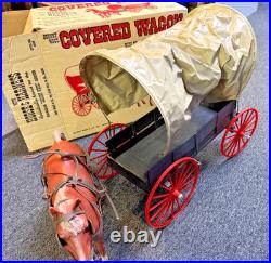1960s MARX Johnny West COVERED WAGON, Horse & Harnass & Original Box Play Set