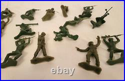 1960s Marx Battleground Playset Figures and Accessories with #41 Tank - 45 Pieces