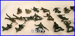 1960s Marx Battleground Playset Figures and Accessories with #41 Tank - 45 Pieces