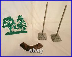 1960s Marx Battleground Playset Figures and Accessories with #41 Tank - 45 Pieces